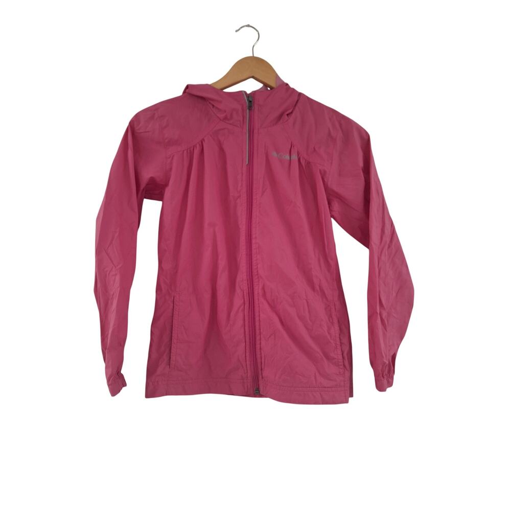 Girls Columbia Pink Size Med 10/12 Pink Light Weight Wind Breaker Coat